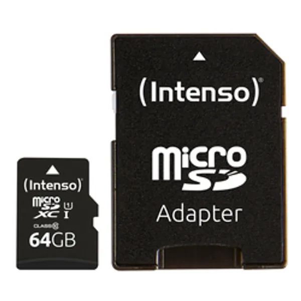 Intenso SD MicroSD Card 64GB SD-HC UHS-I inkl. SD- Adapter retail
