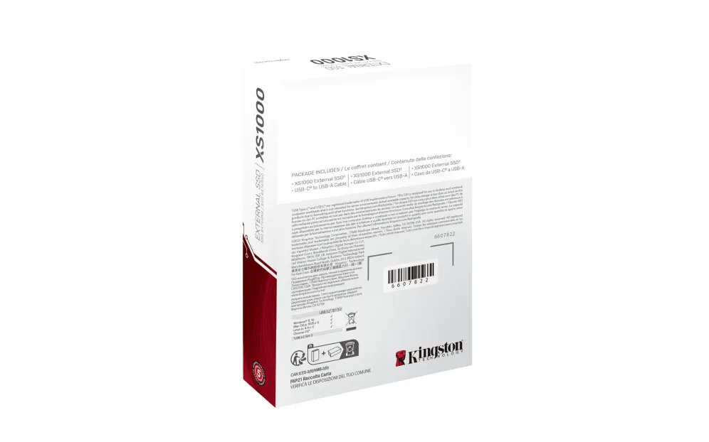SSD    2TB Kingston Portable SSD XS1000 USB3.2 Gen2 retail