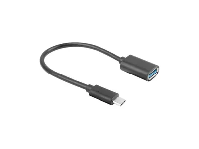 LANBERG USB-C(M)3.1->USB-A(F) Kabel OTG 0,15m schwarz