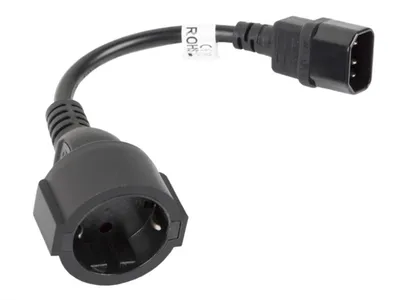 LANBERG Netzkabel-Adapter IEC320 C14->Schuko(F) für UPS 0,2m