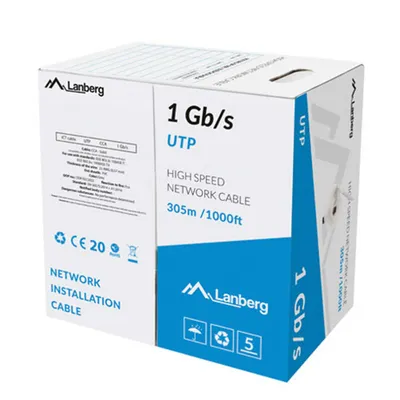 LANBERG LAN-Ethernet-Netzwerkkabel 1Gb/s 305m CCA Kabel gr