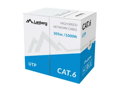 LANBERG Verlegekabel CAT.6 UTP 305m CU CPR+Fluke grau