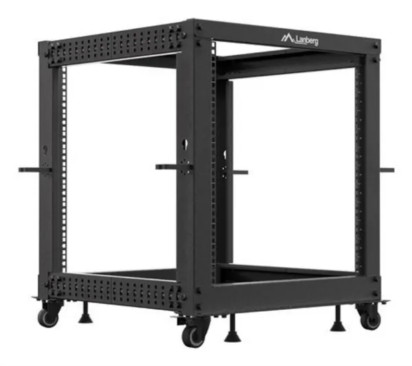 LANBERG 19" 12U 600x600-1100 verstellbares,offenes Rack sw
