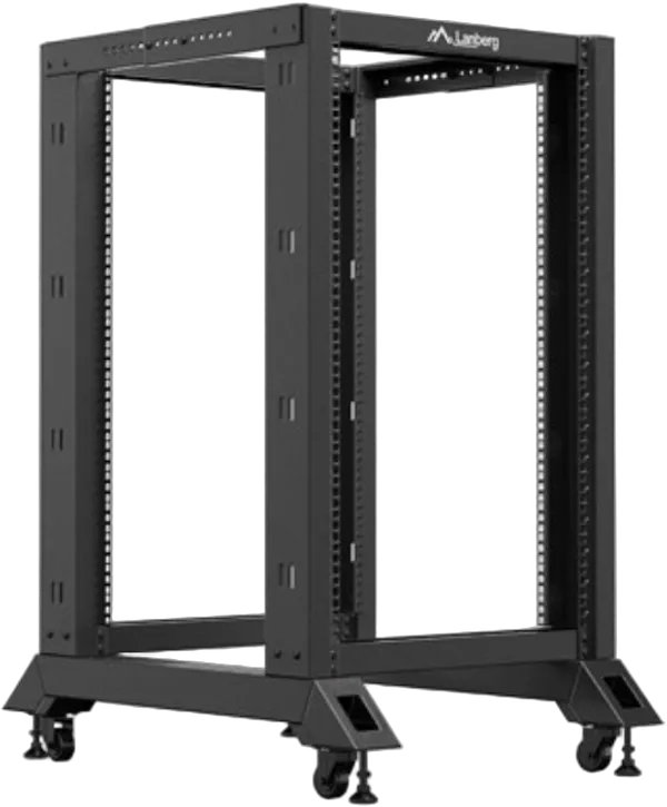 LANBERG 19" 18U 600x800 freistehendes, offenes Rack schwarz