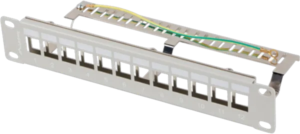 LANBERG 10" Patchpanel 1U 12-Port FTP für Keystone V2 gr