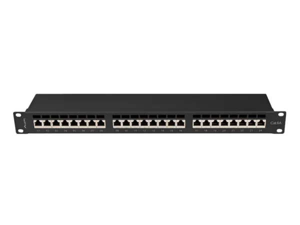 LANBERG 19" Patchpanel 1U 24-Port CAT.6A FTP geschirmt sw