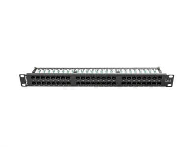 LANBERG 19" Patchpanel 1U 48-Port CAT.6 UTP schwarz