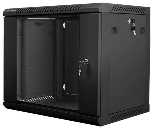 LANBERG 19"  9U 600x450 Wandgehäuse Glastür (FlatPack) sw