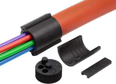 Teilbare Rohrabdichtung für versch. Rohrdurchmesser, für 50mm Rohre