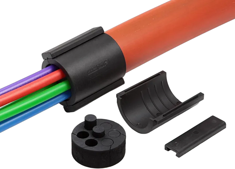 Teilbare Rohrabdichtung für versch. Rohrdurchmesser, für 50mm Rohre