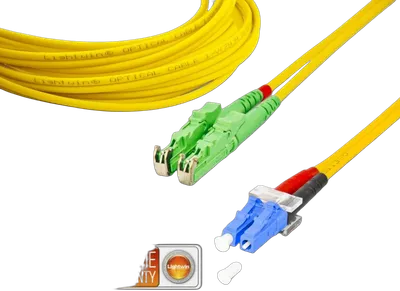 High Quality Duplex LWL Patchkabel, SM, E2000/APC - LC