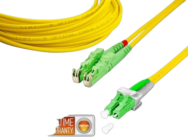 High Quality Duplex LWL Patchkabel, SM, E2000/APC - LC/APC
