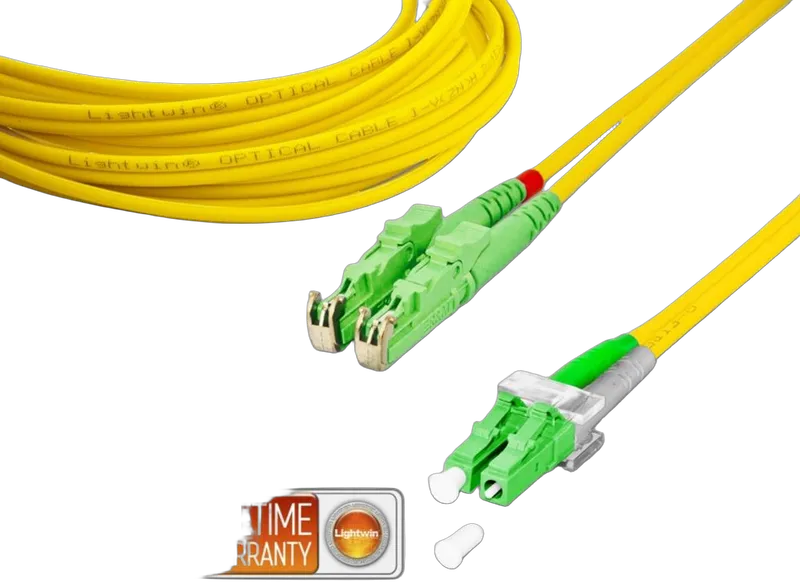 High Quality Duplex LWL Patchkabel, SM, E2000/APC - LC/APC