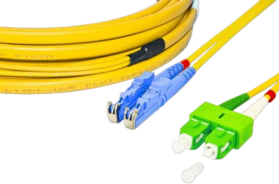 High Quality Flat-Duplex LWL Patchkabel, SM, E2000 - SC/APC
