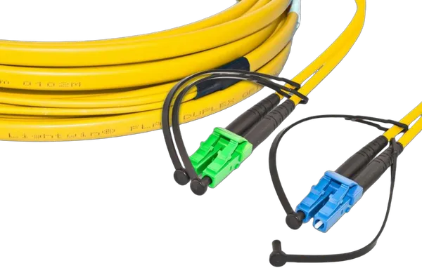 High Quality Flat-Duplex LWL Patchkabel, SM, LC/APC - LC