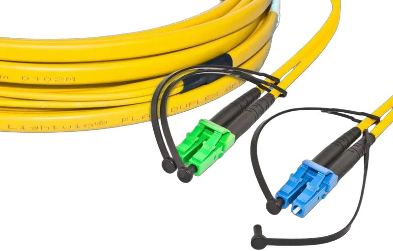 High Quality Flat-Duplex LWL Patchkabel, SM, LC/APC - LC
