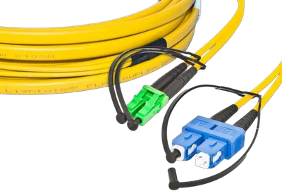 High Quality Flat-Duplex LWL Patchkabel, SM, LC/APC - SC