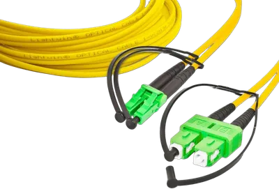 High Quality Duplex LWL Patchkabel, SM, LC/APC - SC/APC