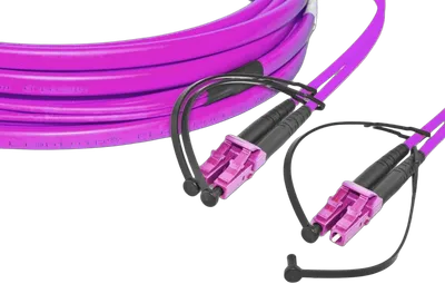 High Quality Flat-Duplex LWL Patchkabel, MM OM4, LC - LC