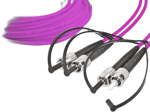 High Quality Duplex LWL Patchkabel, MM OM4, ST - ST