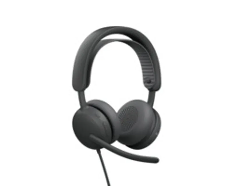 Casque filaire Logitech Zone 981-001615 pour entreprises en graphite gris, écouteurs circulaires rembourrés et micro
