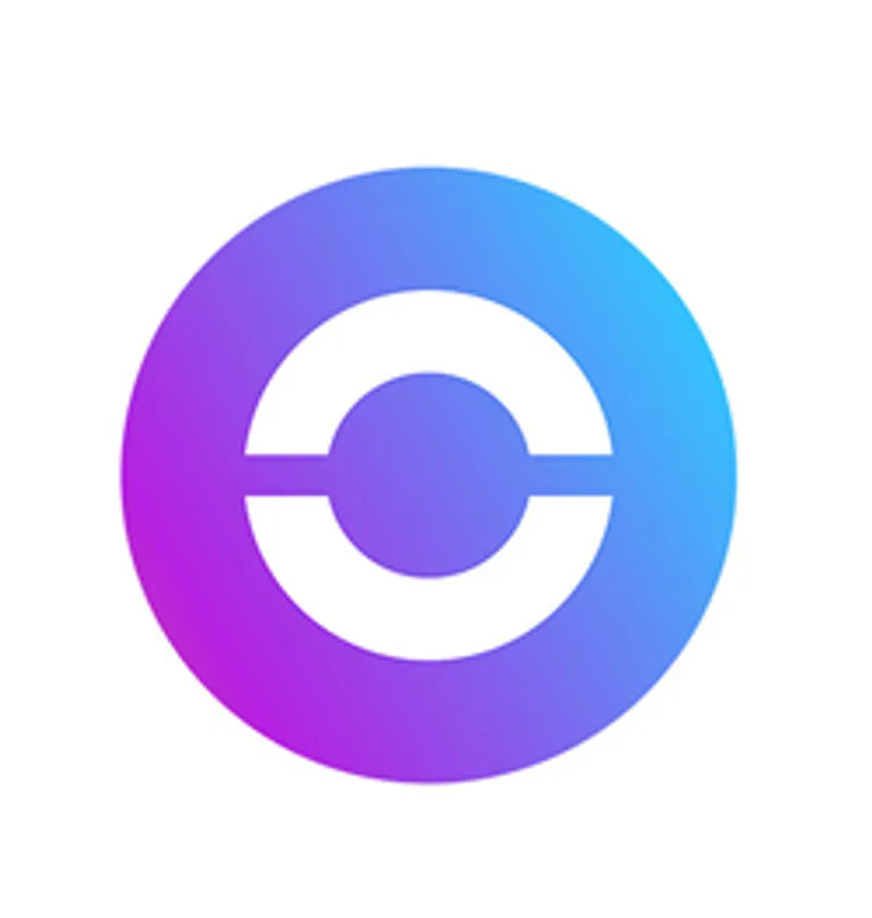 Logitech 4 Jahresplan Sync Plus logo with purple-to-blue gradient circle and white crescent shapes for calendar sync