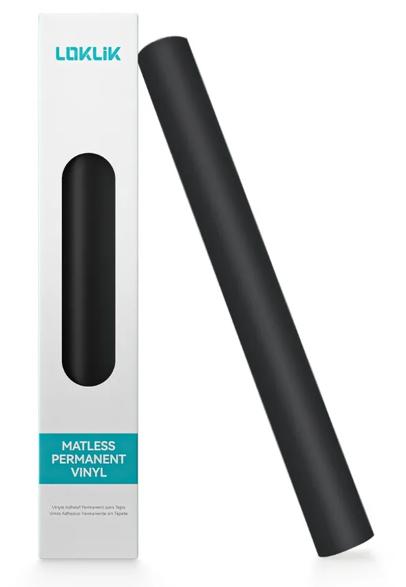 LOKLiK Matless Permanent Adhesive Vinyl - Mattschwarz - 33 x 305 cm