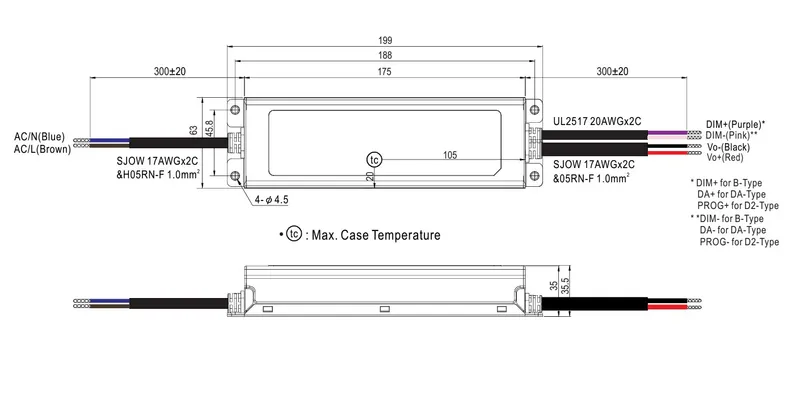 MEAN WELL Netzteil - 48V 100W  IP67 DALI