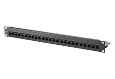 UAE 50x8(4) Cat.3 Patchfeld, Stahlblech schwarz