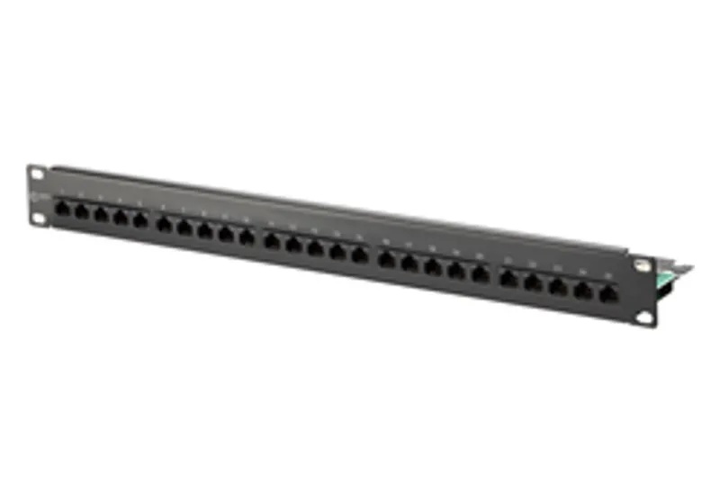 UAE 50x8(4) Cat.3 Patchfeld, Stahlblech schwarz