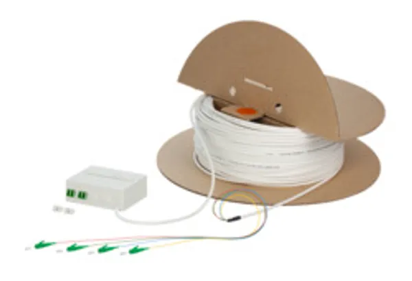OpDAT VADT 4xLCA-LCA plugin CØ4,5mm OS2 weiß Ezh 40m
