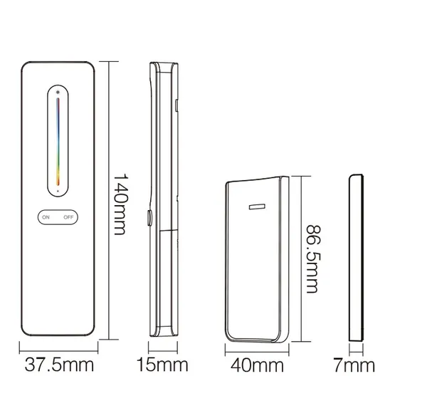 MiBoxer C4-W LED Fernbedienung 2,4GHz RGB-WW (RGB-CCT) (w)