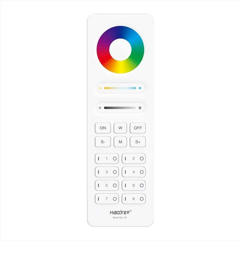 MiBoxer C8-W LED Fernbedienung 2,4GHz 8-Zonen-RGB+CCT (w)
