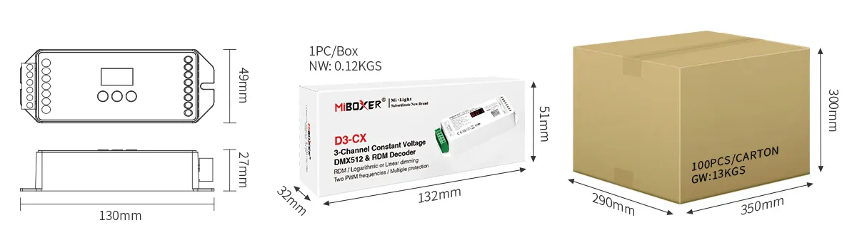 MiBoxer D3-CX LED DMX 3-Kanal LED Controller MiBoxer D3-CX LED DMX 3-Kanal LED Controller