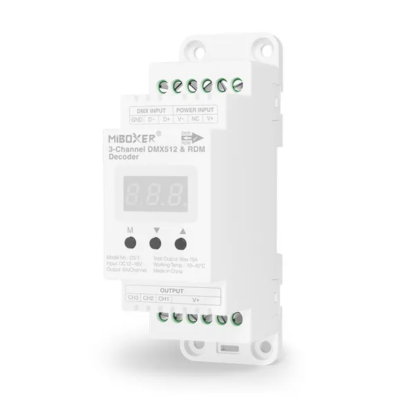 Miboxer Hutschiene DMX 3-Kanal LED Controller DMX-Serie
