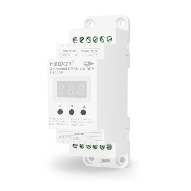 Miboxer Hutschiene DMX 3-Kanal LED Controller DMX-Serie