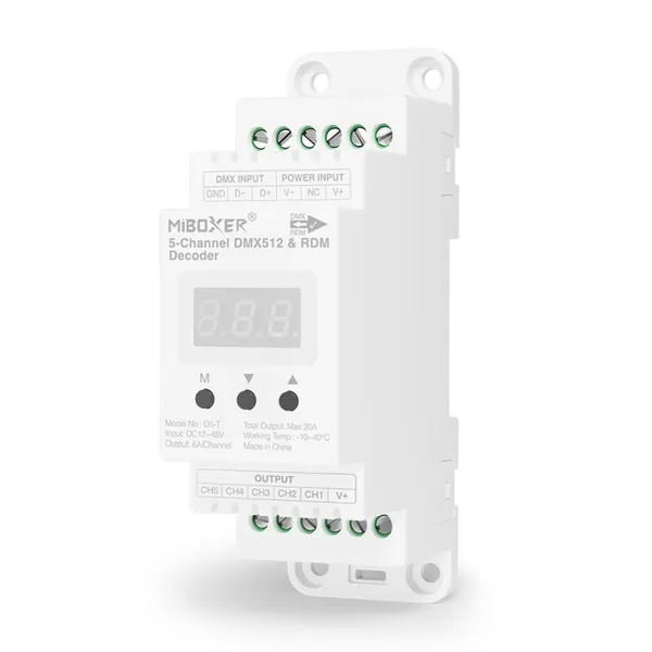 MiBoxer D5-T LED Controller DMX 5-Kanal für DIN-Schiene