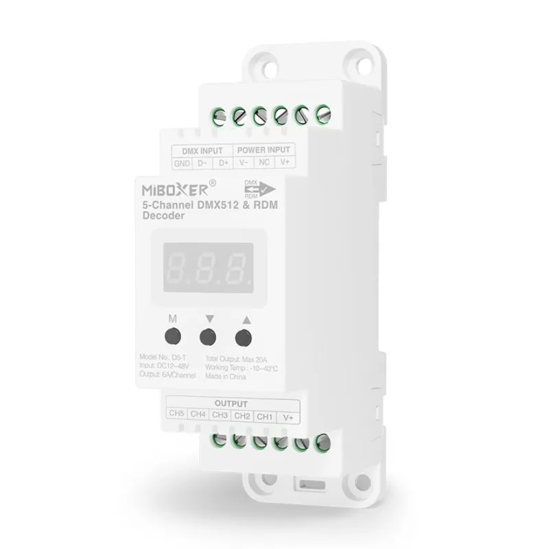 MiBoxer D5-T LED Controller DMX 5-Kanal für DIN-Schiene