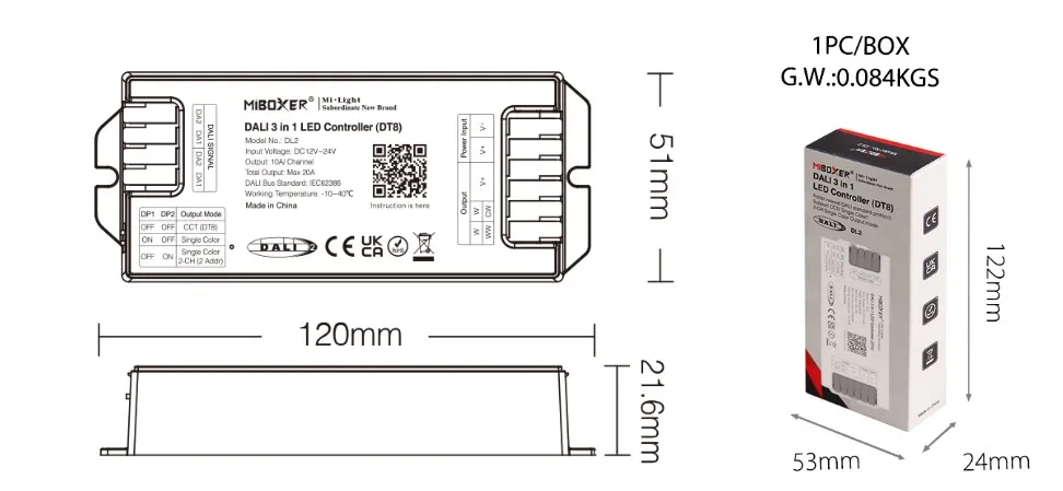 MiBoxer DL2 DALI 3in1 LED Controller (DT8)