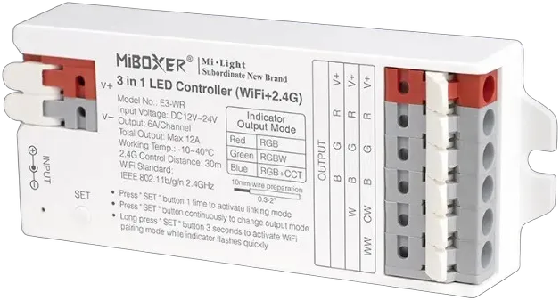MiBoxer E3-WR LED Controller 3in1 (RGB/RGB-W/RGB+CCT) WLAN + 2,4G