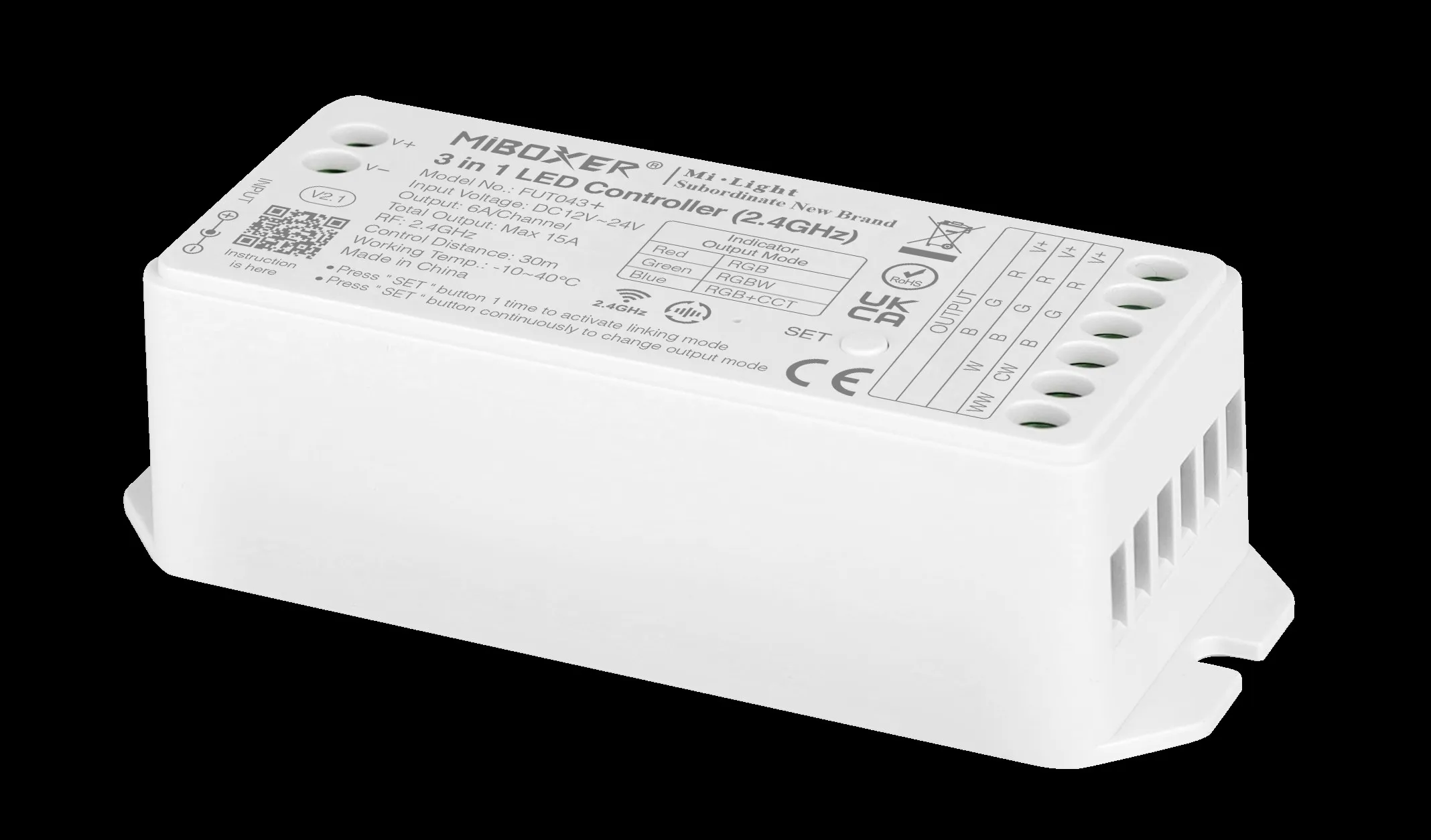 MiBoxer FUT043+ LED Controller RGB-WW (RGB-CCT) DC12/24V 2,4G