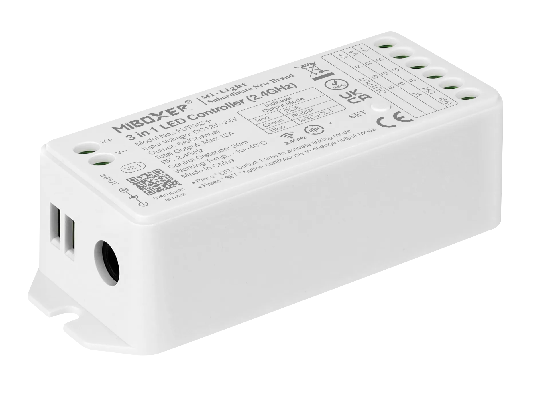 MiBoxer FUT043+ LED Controller RGB-WW (RGB-CCT) DC12/24V 2,4G