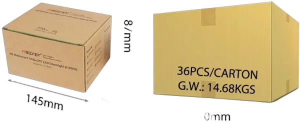 MiBoxer FUT079 LED Downlight 9W RGB-WW (RGB-CCT) fixed mit 2,4 GHz IP54