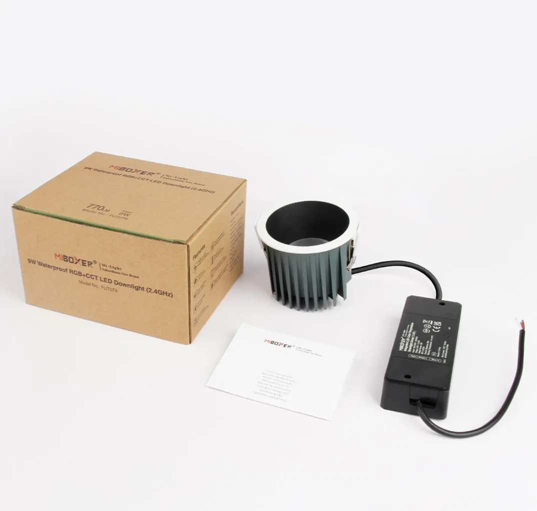 MiBoxer FUT079 LED Downlight 9W RGB-WW (RGB-CCT) fixed mit 2,4 GHz IP54
