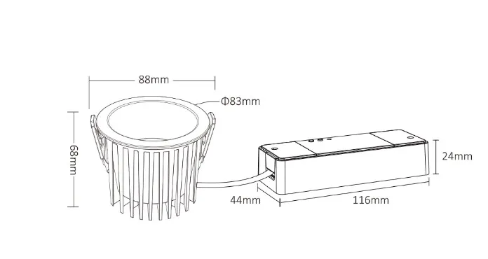 MiBoxer FUT079 LED Downlight 9W RGB-WW (RGB-CCT) fixed mit 2,4 GHz IP54