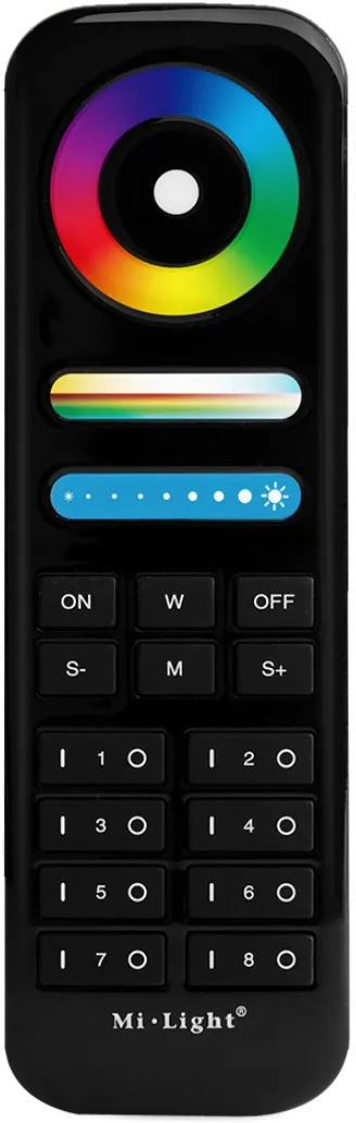 MiBoxer FUT089B LED Fernbedienung RGB-WW (RGB-CCT) 8 Zonen black