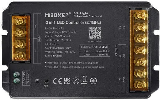 MiBoxer HR2 LED Controller 2in1 DC12~48V 2.4G HP 30A MiBoxer HR2 LED Controller 2in1 DC12~48V 2.4G HP 30A