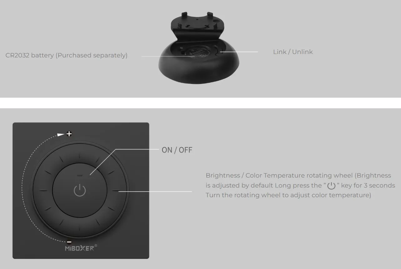 MiBoxer K3-B LED Fernbedienung Rotating Wheel Remote 2,4GHz (b) dual white (CCT) MiBoxer K3-B LED Fernbedienung Rotating Wheel Remote 2,4GHz (b) dual white (CCT)