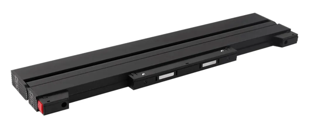 Lámpara LED MiBoxer MG2-20F-ZL V2 48V para riel con paneles blancos plegables, interruptor rojo y ranuras en carcasa negra