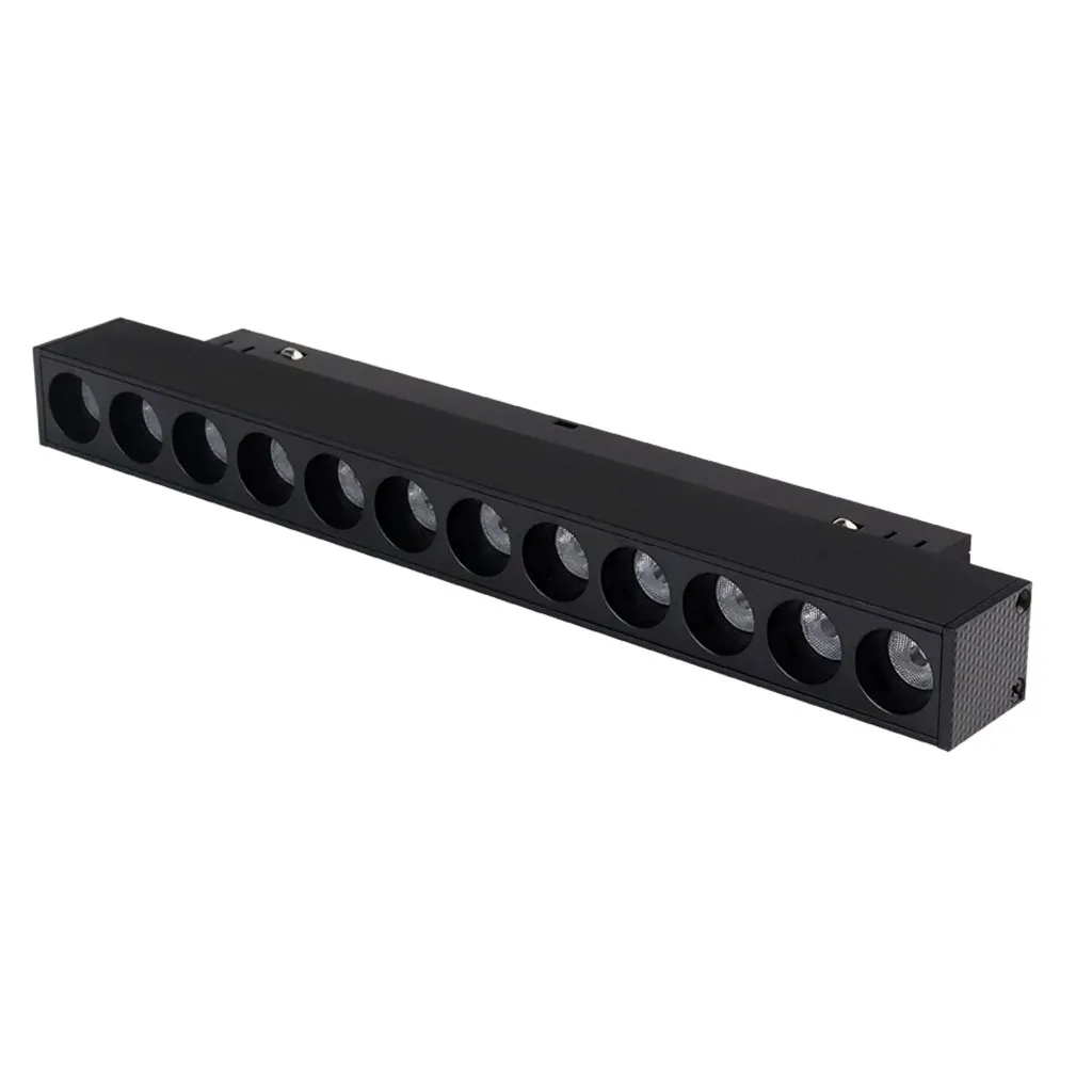Luminaire MiBoxer MG5-06N-RF LED 48V pour rail gris noir à 6W RGB+CCT 2,4G avec 10 lentilles LED circulaires intégrées sous